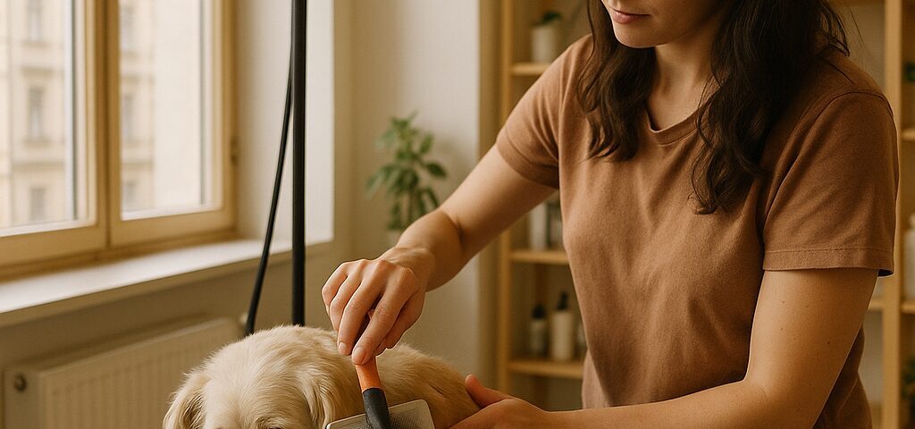 Stříhání bázlivých psů bez stresu: Respektující péče v salonu 4 Tlapky - 2