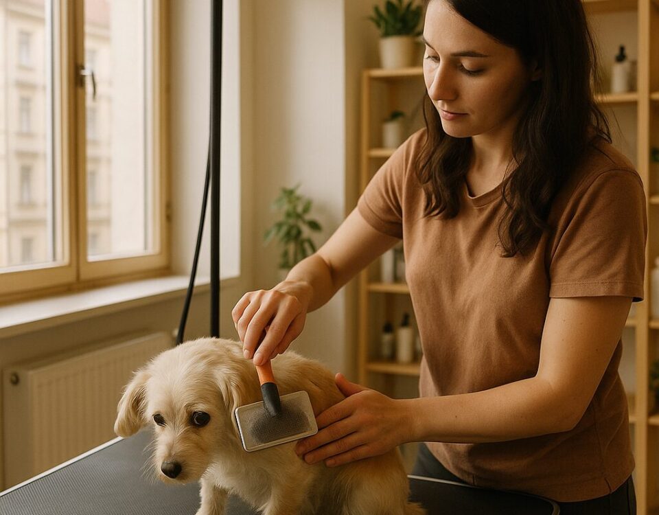 Stříhání bázlivých psů bez stresu: Respektující péče v salonu 4 Tlapky - 2